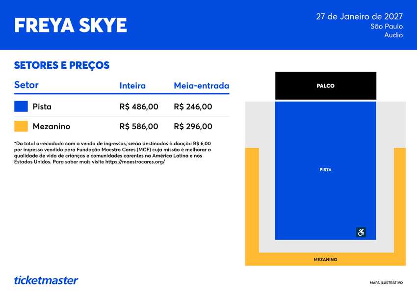 Mapa de setores — Freya Skye — São Paulo